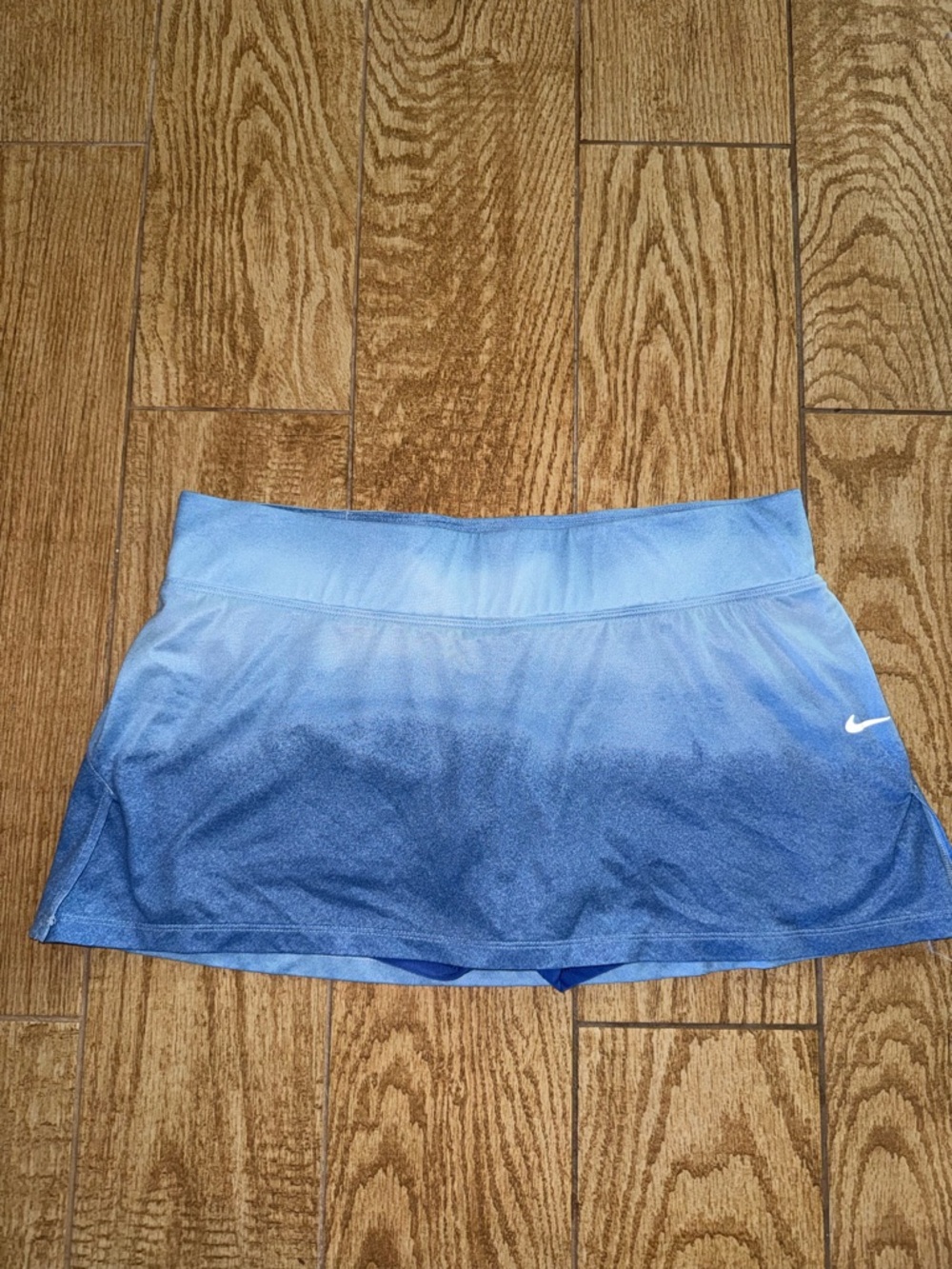 Nike Ombré Blue Tennis Athletic Skirt Skort shorts built in size L large